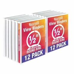 Wholesale ❤️ Samsill Economy 1/2" 3-Ring View Binders, White, 12/Pack (I08517C) 😀