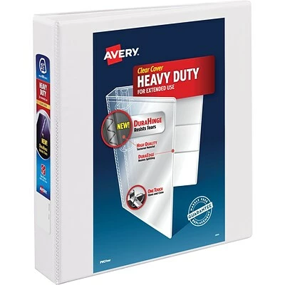 Coupon 🛒 Binders Avery Heavy Duty 1 1/2" 3-Ring View Binder, White, 12/Pack (79195CT) 💯 - Image 2
