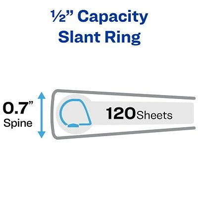 Buy ✔️ Binders Avery Heavy Duty 1/2" 3-Ring View Binder, White (05234) ⌛ - Image 2