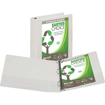 Outlet 🥰 Binders Samsill Earth’s Choice Biobased 2" 3-Ring View Binder, White (SAM18967) ⭐