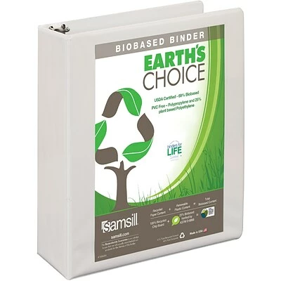 Outlet 🥰 Binders Samsill Earth’s Choice Biobased 2" 3-Ring View Binder, White (SAM18967) ⭐ - Image 2