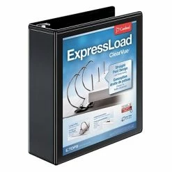 New 🥰 Binders Cardinal® ExpressLoad™ ClearVue™ 3" 3-Ring View Binder, Black (49131) 👏