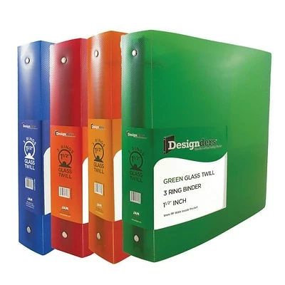 Best deal ❤️ Binders JAM Paper Designders 1 1/2" 3-Ring Flexible Poly Binder, Assorted Colors, 4/Box (762T15ASSRT) 🎉