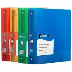Outlet ๐ JAM Paper Designders 2" 3-Ring Flexible Poly Binders, Assorted, 4/Pack (82T2ASSRT) ๐