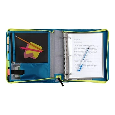 Coupon ❤️ Binders Five Star 2" 3-Ring Zipper Binder, Teal/Yellow (29052IH8) 🔥 - Image 4