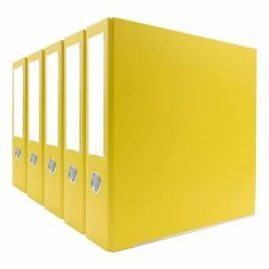 Wholesale 🎁 Binders Bindertek Premium 3" 3-Ring Binder, Yellow, 5/Pack (3EFPACK-YE) ⭐