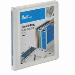 Hot Sale ⭐ Binders Quill Brand® Standard 1/2" 3 Ring View Binder, White (72205WE) ✨