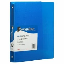 Wholesale ๐ฏ Binders JAM Paper Designders 3/4" 3-Ring Flexible Poly Binder, Blue Glass Twill (750T1BU) ๐