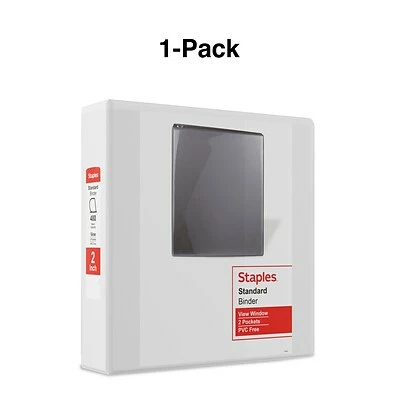 Best Pirce 😍 Staples Binders Standard 2" 3 Ring View Binder With D-Rings, White (26444-CC) 🎉 - Image 6