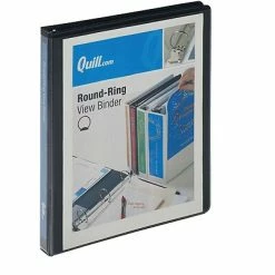 Buy 🛒 Binders Quill Brand® Standard 1/2" 3 Ring View Binder, Black (72205BK) 💯