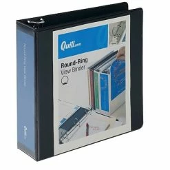 Cheap โญ Binders Quill Brandยฎ Standard 3" 3 Ring View Binder, Black (7223BK) ๐