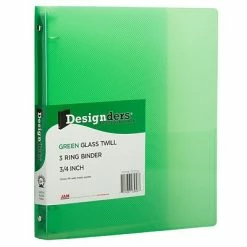 Wholesale 🥰 Binders JAM Paper Designders 3/4" 3-Ring Flexible Poly Binder, Green Glass Twill (750T1GR) 👍