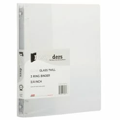 Best Sale 🧨 Binders JAM Paper Designders 3/4" 3-Ring Flexible Poly Binder, Clear Glass Twill (750T1CL) 😉