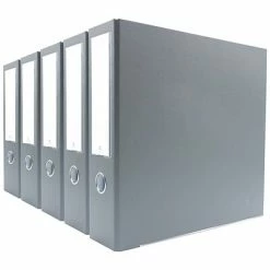 New 🎁 Binders Bindertek Premium 3" 3-Ring Binder, Light Gray, 5/Pack (3EFPACK-LG) 🛒
