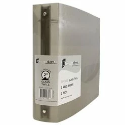 Hot Sale ๐คฉ Binders JAM Paper Designders 2" 3-Ring Flexible Poly Binder, Smoke Glass Twill (820T2sm) ๐