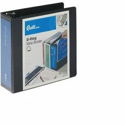 Outlet 🔔 Binders Quill Brand® Standard 3" 3 Ring View Binder With D-Rings, Black (7320301) 😍