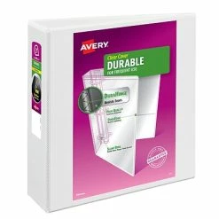 Budget 💯 Binders Avery Durable Standard 3" 3-Ring View Binder, White (09701) ⭐