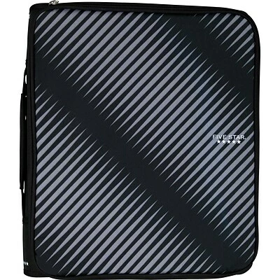 Best deal 🌟 Binders Five Star 2" 3-Ring Zipper Binder, Black/Gray Zebra Print (72536) 🛒
