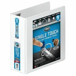 Promo 🎉 Binders Wilson Jones 866 Premium 4" Single-Touch Standard 3 Ring View Binder, White (WLJ86640) 👏