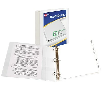 Hot Sale 😉 Binders Avery TouchGuard Protection Heavy Duty 1 1/2" 3-Ring View Binder, White (17142) 😍 - Image 2