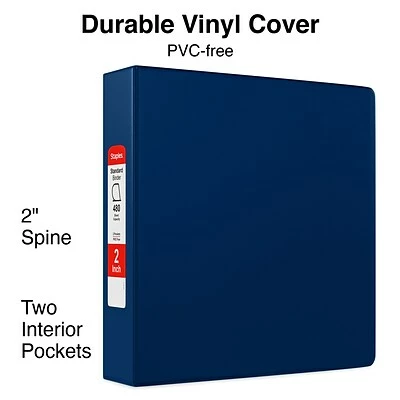 Coupon 💯 Staples Binders Standard 2" 3 Ring Non View Binder With D-Rings, Blue (26418-CC) 😀