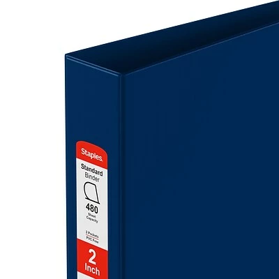 Coupon 💯 Staples Binders Standard 2" 3 Ring Non View Binder With D-Rings, Blue (26418-CC) 😀 - Image 2