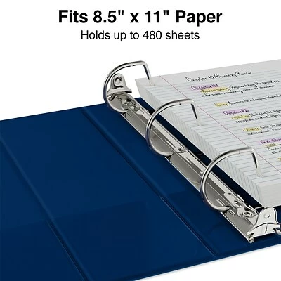 Coupon 💯 Staples Binders Standard 2" 3 Ring Non View Binder With D-Rings, Blue (26418-CC) 😀 - Image 3