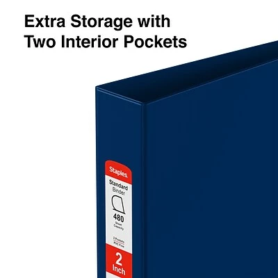 Coupon 💯 Staples Binders Standard 2" 3 Ring Non View Binder With D-Rings, Blue (26418-CC) 😀 - Image 4