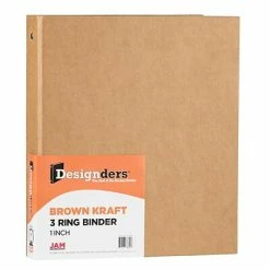 Discount ๐ Binders JAM Paper Designders 1" 3-Ring Binder, Natural Brown Kraft (751KBR) โ๏ธ