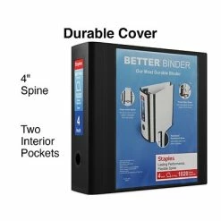 Budget 🧨 Staples Staples® Round Ring View Binders Better 4" 3 Ring View Binder With D-Rings, Black (44103) 😍