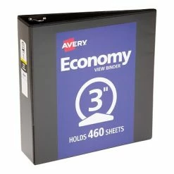 Brand new ๐ Binders Avery Economy 3" 3-Ring View Binder, Black (05740) ๐