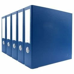 Deals 🧨 Binders Bindertek Premium 3" 3-Ring Binder, Navy, 5/Pack (3EFPACK-NV) 🎉