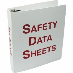 Discount 🌟 Binders Accuform Signs® Safety Data Sheets Binder, 1.5", Red/White 🎉