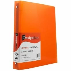 Best Pirce 🎉 Binders JAM Paper Designders 1" 3-Ring Flexible Poly Binder, Orange Glass Twill (751T1OR) 🎉