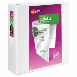 Coupon 🎁 Binders Avery Durable Standard 3" 3-Ring View Binder, White (17042) ⌛