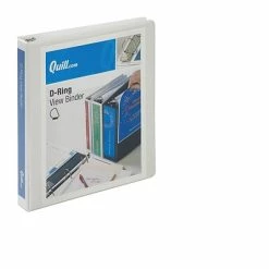 Deals 🔔 Binders Quill Brand® Standard 1" 3 Ring View Binder With D-Rings, White (7320113) ⭐