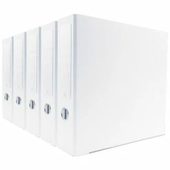 Hot Sale 🔥 Binders Bindertek Premium 3" 3-Ring Binder, White, 5/Pack (3EFPACK-WH) ❤️