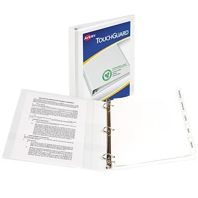 Cheapest ๐ Binders Avery TouchGuard Protection Heavy Duty 1" 3-Ring View Binder, White (17141) ๐ - Image 2