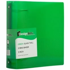Best reviews of 🎉 Binders JAM Paper Designders 3" 3-Ring Flexible Poly Binder, Green Glass Twill (821T3GR) 🤩