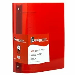 Brand new 🎁 Binders JAM Paper Designders 3" 3-Ring Flexible Poly Binder, Red Glass Twill (821T3RE) ❤️
