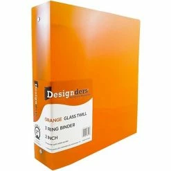 Best Pirce 🔥 Binders JAM Paper Designders 2" 3-Ring Flexible Poly Binder, Orange Glass Twill (820T2OR) 🎁