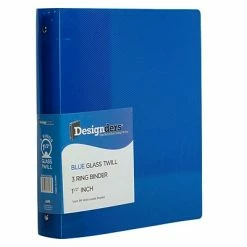 Best Sale 🔥 Binders JAM Paper Designders 1 1/2" 3-Ring Flexible Poly Binder, Blue Glass Twill (762T15BU) 🎉