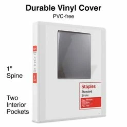 Wholesale 🤩 Staples Binders Standard 1" 3 Ring View Binder With D-Rings, White (26432-CC) 🥰