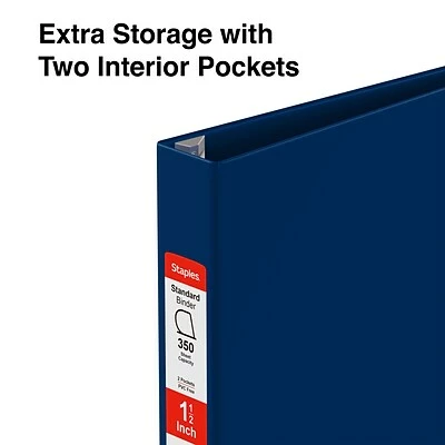 Flash Sale 🧨 Staples Binders Standard 1-1/2" 3 Ring Non View Binder With D-Rings, Blue (26413-CC) 🎉 - Image 4