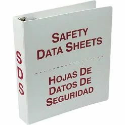 Brand new 🔥 Binders Accuform Signs® SDS 3-Ring Bilingual Binder, Red/White, 3" (Ring Diameter) ✨