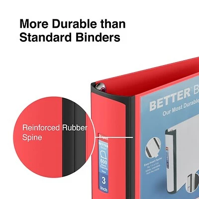 Deals ⭐ Staples Binders Better 3" 3 Ring View Binder With D-Rings, Pink (22724) ✨ - Image 4