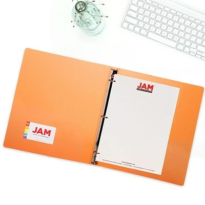 Best reviews of 💯 Binders JAM Paper Designders 3/4" 3-Ring Flexible Poly Binder, Orange Glass Twill (750T1OR) 🤩 - Image 4