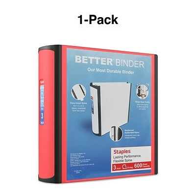 Deals ⭐ Staples Binders Better 3" 3 Ring View Binder With D-Rings, Pink (22724) ✨ - Image 6