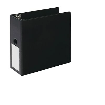 Deals 🔥 Binders Quill Brand® Heavy Duty 5" 3 Ring Non View Binder, Easy Open D Rings, Black (780601) 🔥