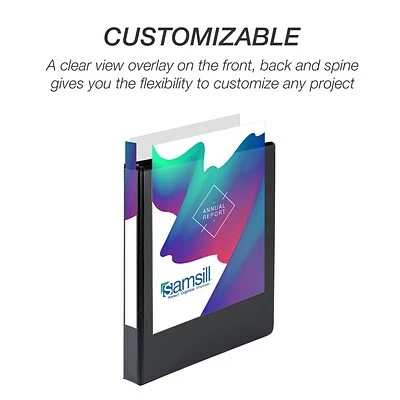 Flash Sale ✨ Binders Samsill Durable Non-Stick 1" 3-Ring View Binder, Black, 8/Pack (S88430) 😉 - Image 2
